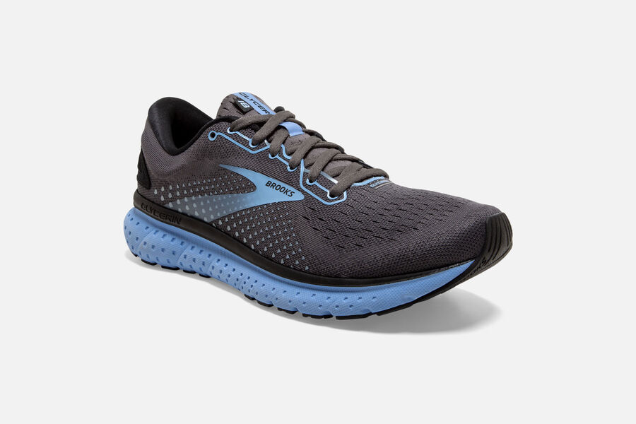 Brooks Glycerin 18 Road Running Shoes - Womens - Black/Blue - UH8601749